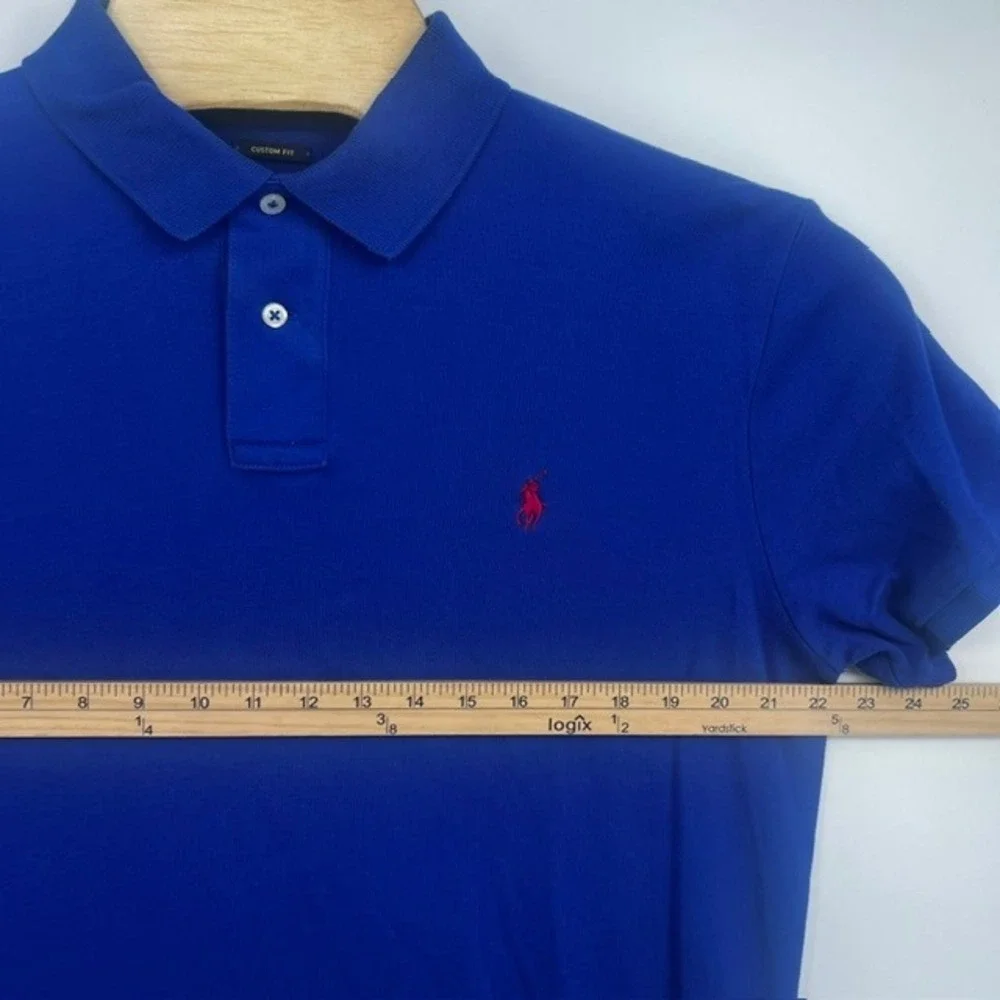 Polo Ralph Lauren Men's Large Royal Blue Custom Fit Short Sleeve Polo Shirt
